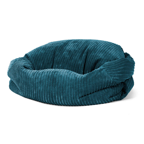 Pouf Canapé Sabine - Côtelé Bleu Canard 01