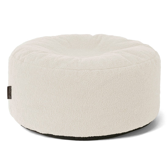 Pouf Design Rond - Bouclé Ivoire 01