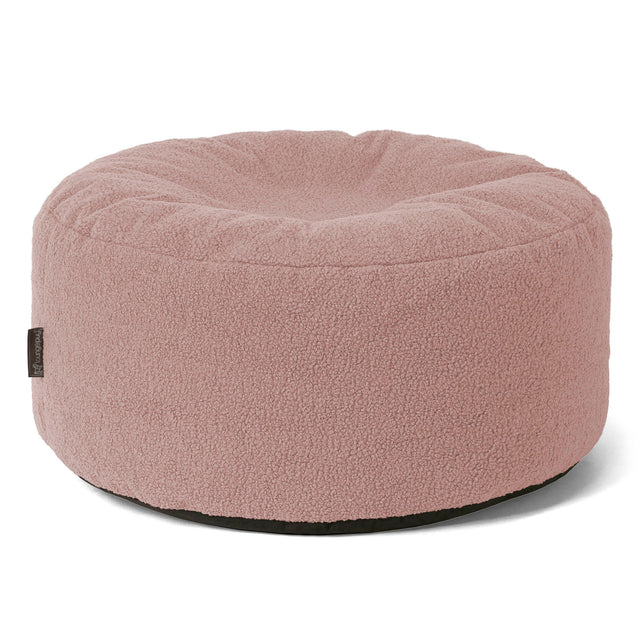 Pouf Design Rond - Bouclé Rose 01