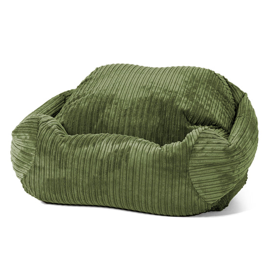 Pouf Fauteuil Sabine - Côtelé Vert Forêt 01