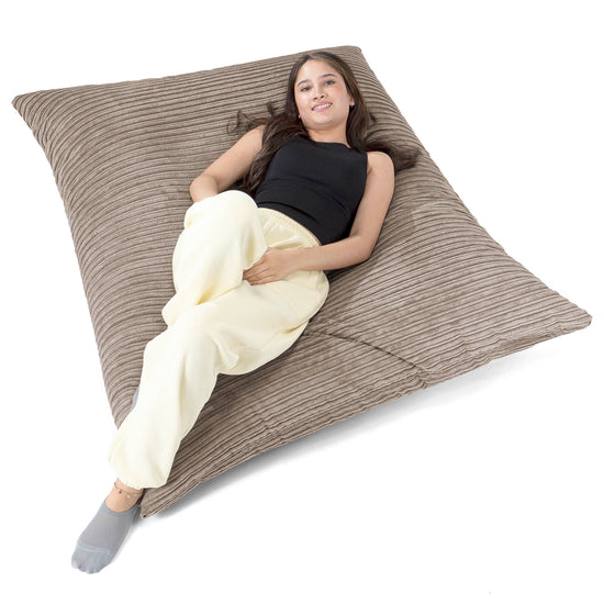 Pouf Géant XXL - Côtelé Grège 02