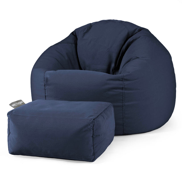 Pouf Poire Classique - Olefin Bleu Marine 02