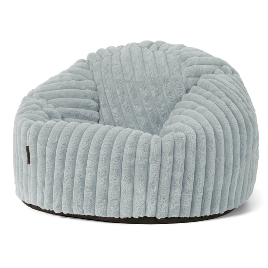 Pouf Poire Classique - Velours Côtelé Ultra Pelucheux Bleu Dragé 01