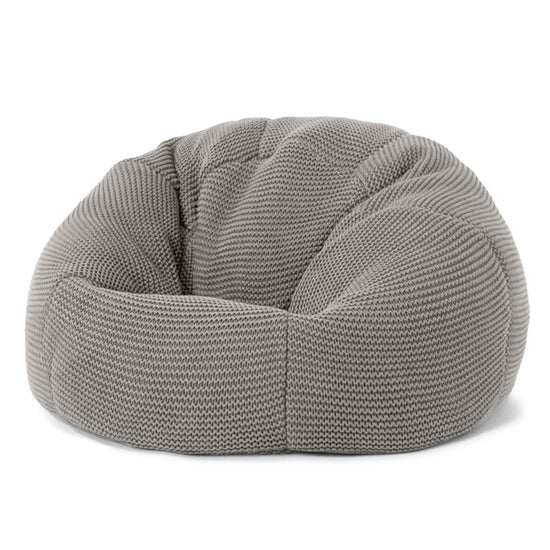 LOUNGE PUG - ELLOS Tricoté - Pouf Enfant - Pouf Poire Classique Enfant - Gris