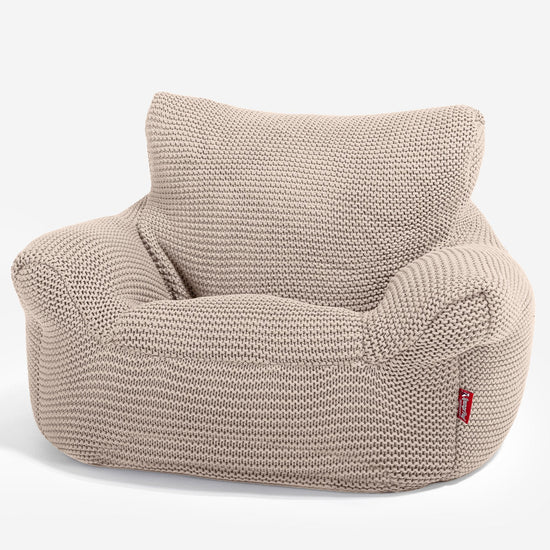 LOUNGE PUG - Ellos Tricoté - Fauteuil Enfant, Pouf Enfant - Crème