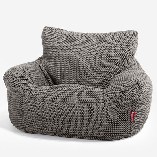 LOUNGE PUG - Ellos Tricoté - Fauteuil Enfant, Pouf Enfant - Gris
