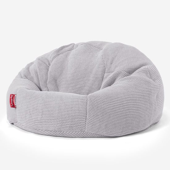 LOUNGE PUG - Ellos Tricoté - Pouf Poire Classique - Gris clair