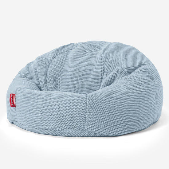 LOUNGE PUG - Ellos Tricoté - Pouf Poire Classique - Bleu Brumeux