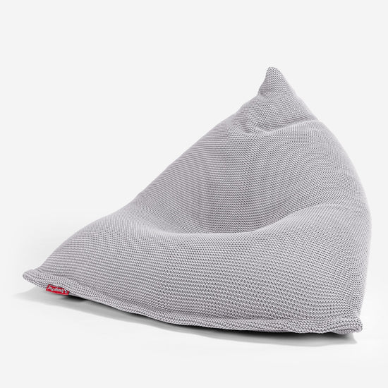 LOUNGE PUG - Gros Pouf Poire - Ellos Tricoté Gris clair