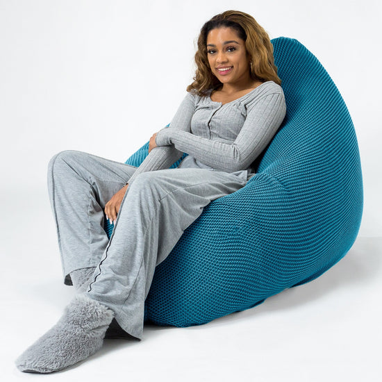LOUNGE PUG - Ellos Tricoté - Pouf Géant XXL - Mer égée