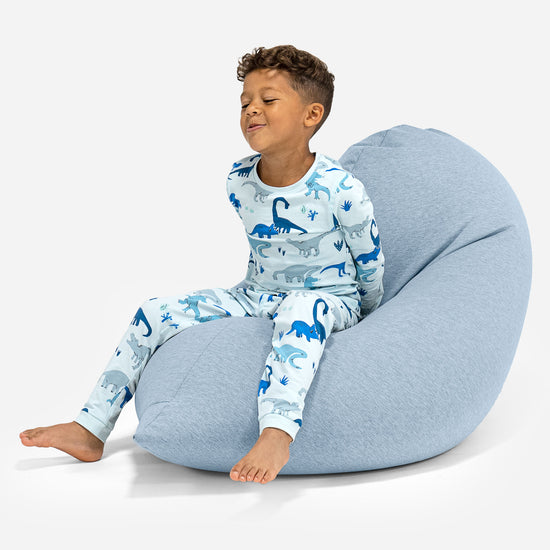 Grand Pouf pour Enfants 2-6 ans - Coton Élastique Bébé Bleu 01