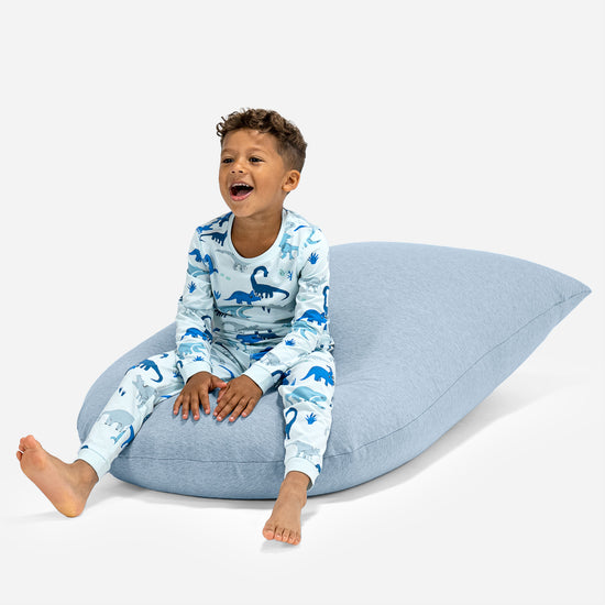 Grand Pouf pour Enfants 2-6 ans - Coton Élastique Bébé Bleu 05