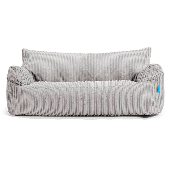 Joséphine Canapé Pouf pour Enfant 1-5 ans - Côtelé Gris Argent 01