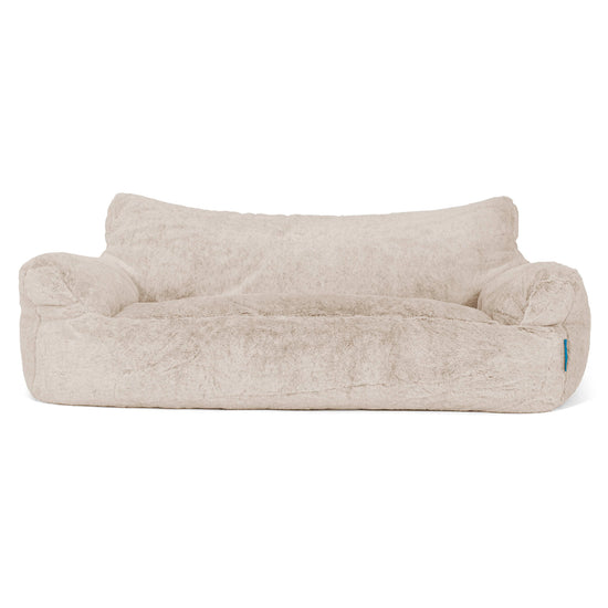 Joséphine Canapé Pouf pour Enfant 1-5 ans - Fausse Fourrure Lapin Brun Doré 01