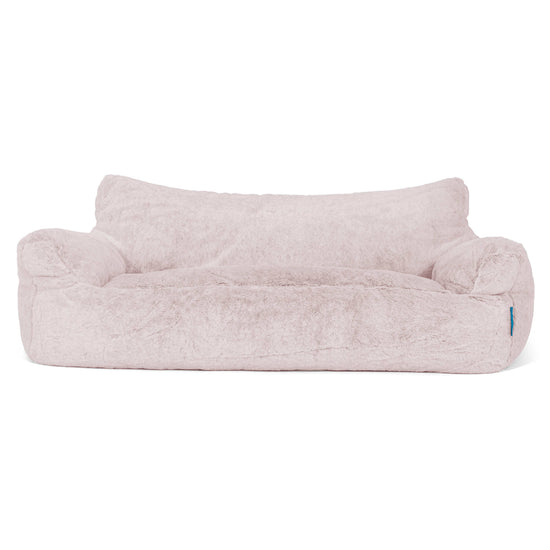 Joséphine Canapé Pouf pour Enfant 1-5 ans - Fausse Fourrure Lapin Rose Pastel 01