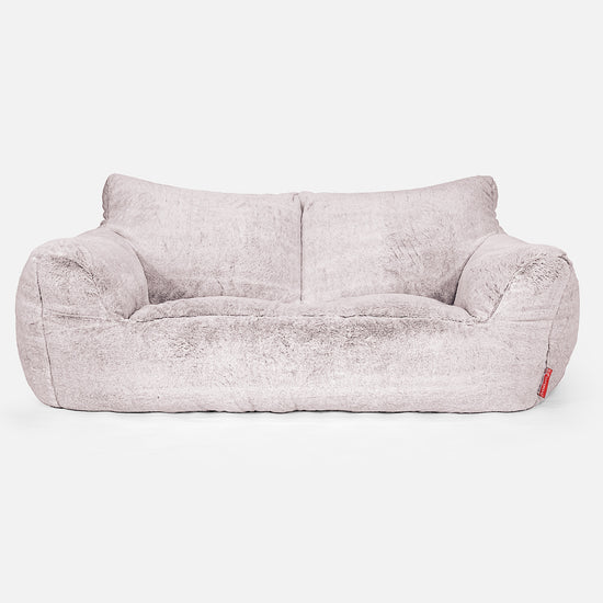 Joséphine Canapé Pouf - Fausse Fourrure Lapin Rose Pastel 01