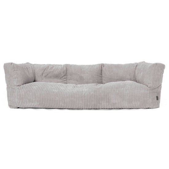 Canapé Pouf Albert 3 places - Côtelé Gris Argent 01