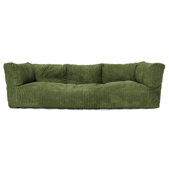 Canapé Pouf Albert 3 places - Côtelé Vert Forêt 01
