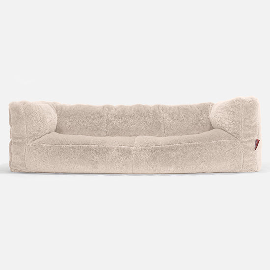 Canapé Pouf Albert 3 places - Fausse Fourrure Nounours Crème 01