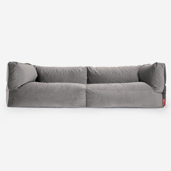Canapé Pouf Albert 3 places - Velours Argent 01