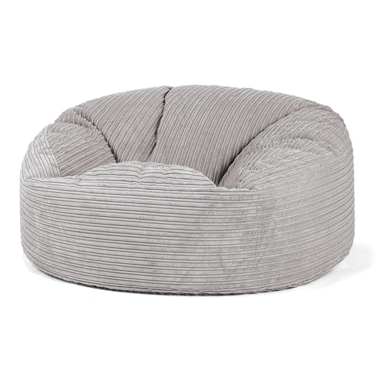 Canapé Pouf Géant Mammouth - Côtelé Gris Argent 01