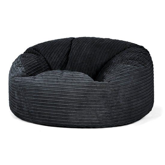 Canapé Pouf Géant Mammouth - Côtelé Noir 01