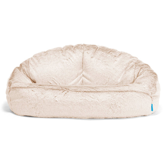 Pouf Canapé Bubble pour Enfants - Fausse Fourrure Lapin Blanc 01