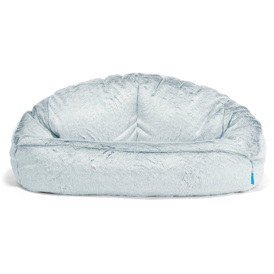Pouf Canapé Bubble pour Enfants - Fausse Fourrure Lapin Bleu Pastel 01