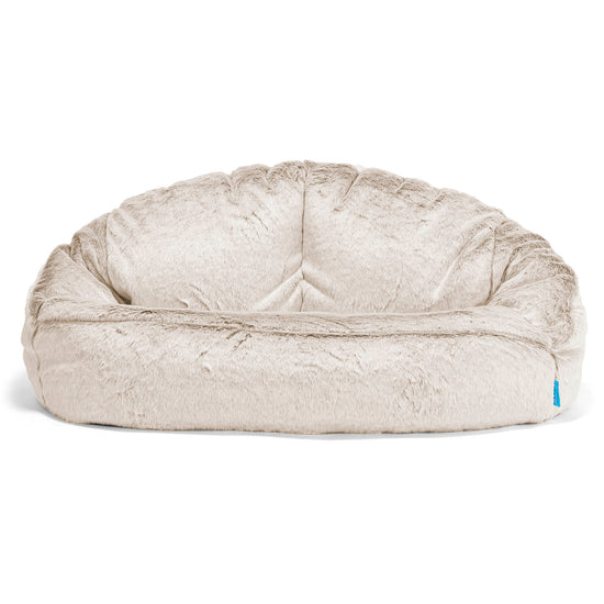 Pouf Canapé Bubble pour Enfants - Fausse Fourrure Lapin Brun Doré 01