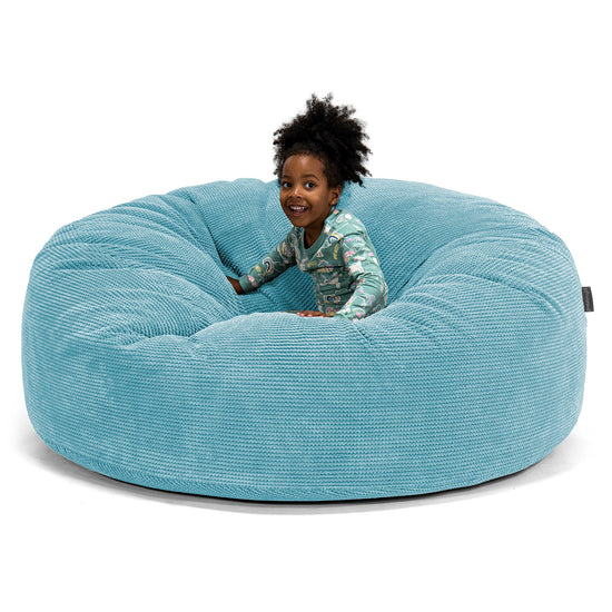 Pouf Géant pour Enfants de Taille Familiale 2-14 ans - Pompon Mer Égée 01