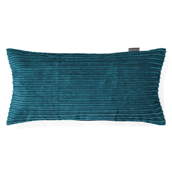 Coussin Rectangulaire Géant 40 x 80cm - Côtelé Bleu Canard 01