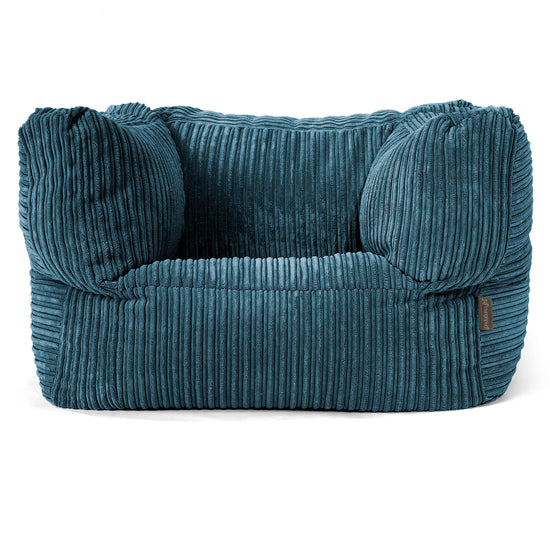 Albert Pouf Fauteuil Design - Côtelé Bleu Marine 01