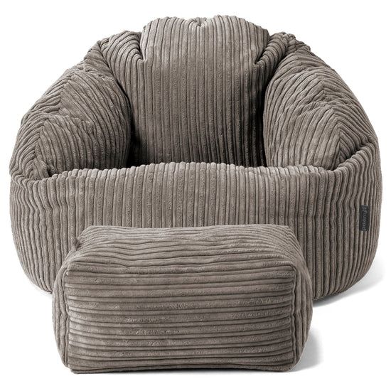Pouf Chaise Bubble - Côtelé Anthracite 02