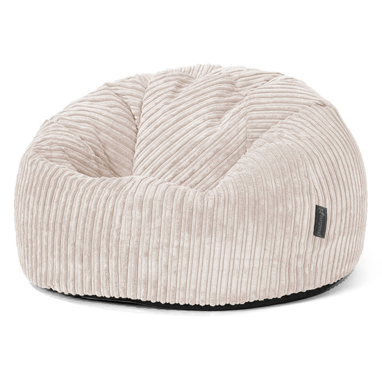 Pouf Poire Classique - Côtelé Ivoire 01