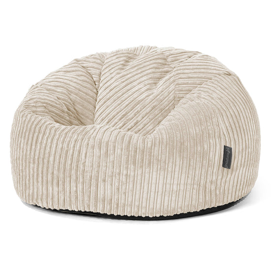 Pouf Poire Classique - Côtelé Crème 01