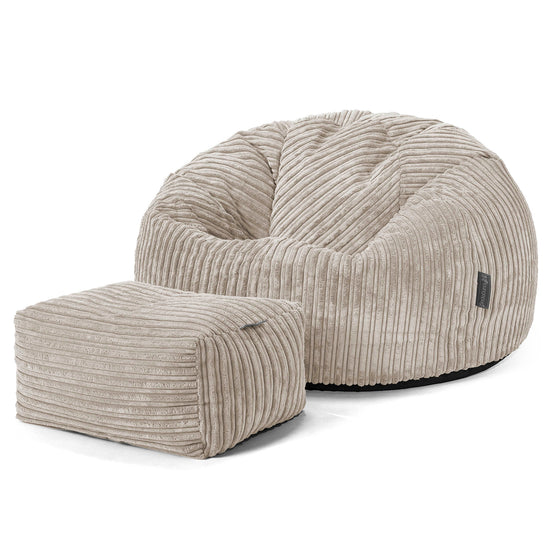 Pouf Poire Classique - Côtelé Vison 02