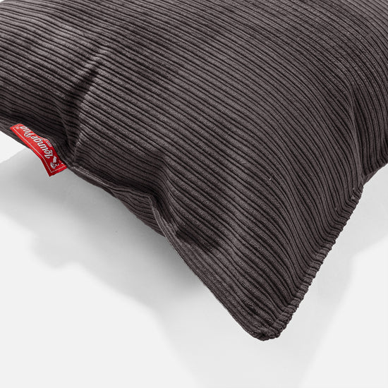 Coussin 47 x 47cm - Côtelé à Fines Rayures Anthracite 02