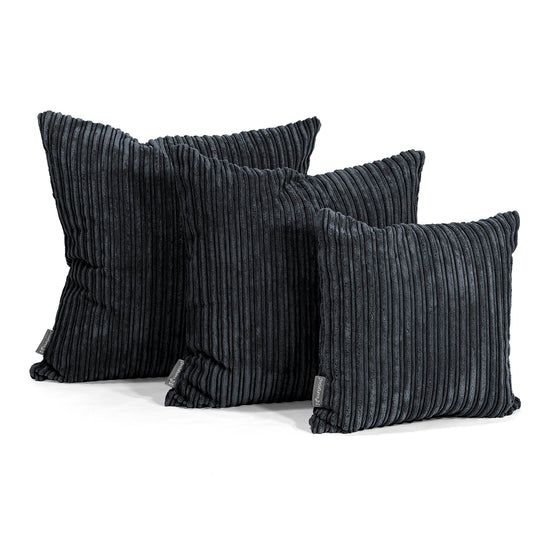 Coussin 47 x 47cm - Côtelé Noir 02