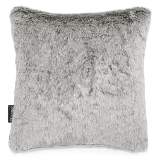 Coussin 47 x 47cm - Fausse Fourrure Lapin Gris clair 01