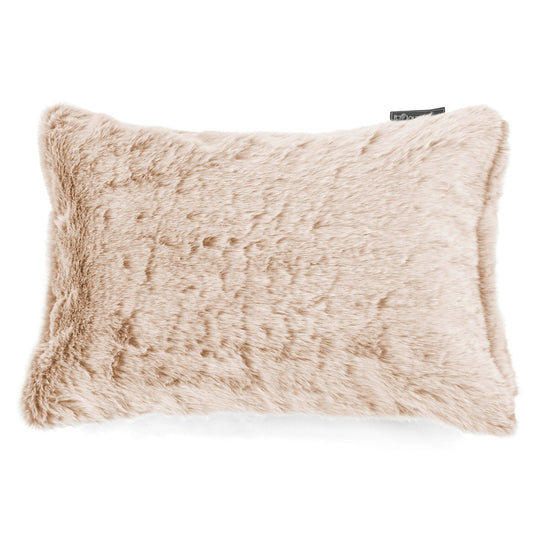 Coussin Rectangulaire 35 x 50cm - Fausse Fourrure Lapin Blanc 01