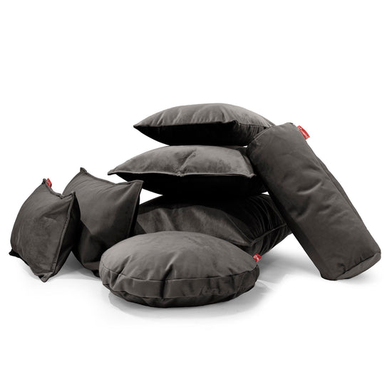Coussin Rectangulaire 35 x 50cm - Velours Anthracite 04