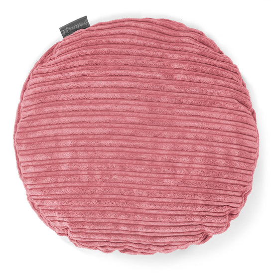 Coussin Rond 50cm - Côtelé Corail 01