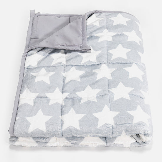 Couverture Lestée pour Enfants - Polaire sherpa Gris étoile 01