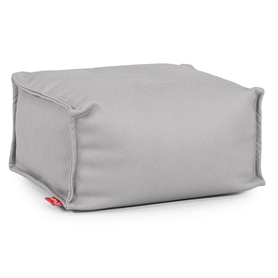 Pouf Repose Pied - Cuir Végan Gris 01