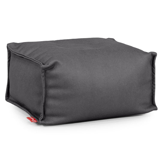 Pouf Repose Pied - Cuir Végan Noir 01