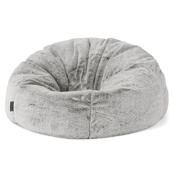 Pouf Poire Classique - Fausse Fourrure Lapin Gris clair 01