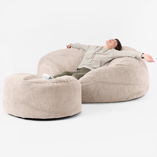 Canapé Pouf Géant Grande Mammouth - Fausse Fourrure Nounours Vison 02