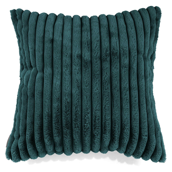 Grand Housse de Coussin 70 x 70cm - Velours Côtelé Ultra Pelucheux Bleu Canard 01