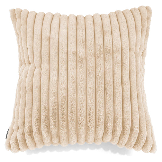 Grand Housse de Coussin 70 x 70cm - Velours Côtelé Ultra Pelucheux Crème 01