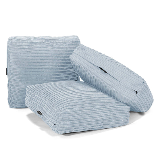 Grand Coussin de Sol - Côtelé Bébé Bleu 04